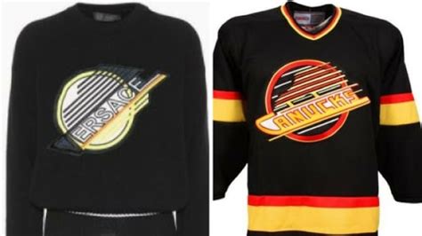 versace steals canucks logo|Versace sweater bears resemblance to vintage Canucks logo.